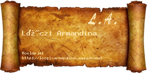 Lóczi Armandina névjegykártya
